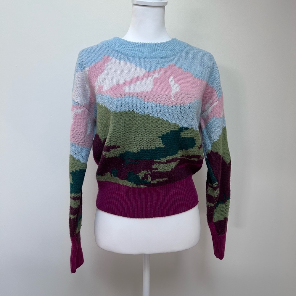 Colorful Landscape Pattern Sweater